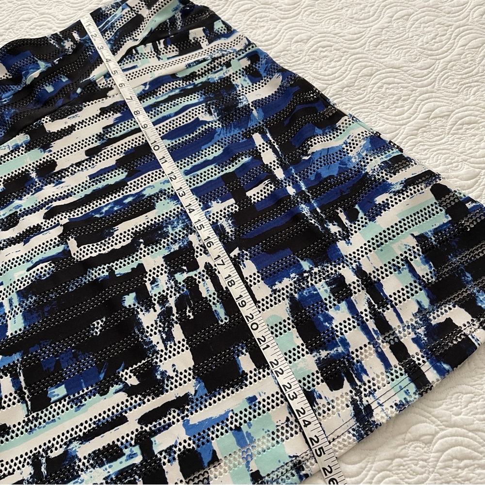ECI Skirt Women M Blue Pull On Abstract Artsy NWT - Picture 8 of 13